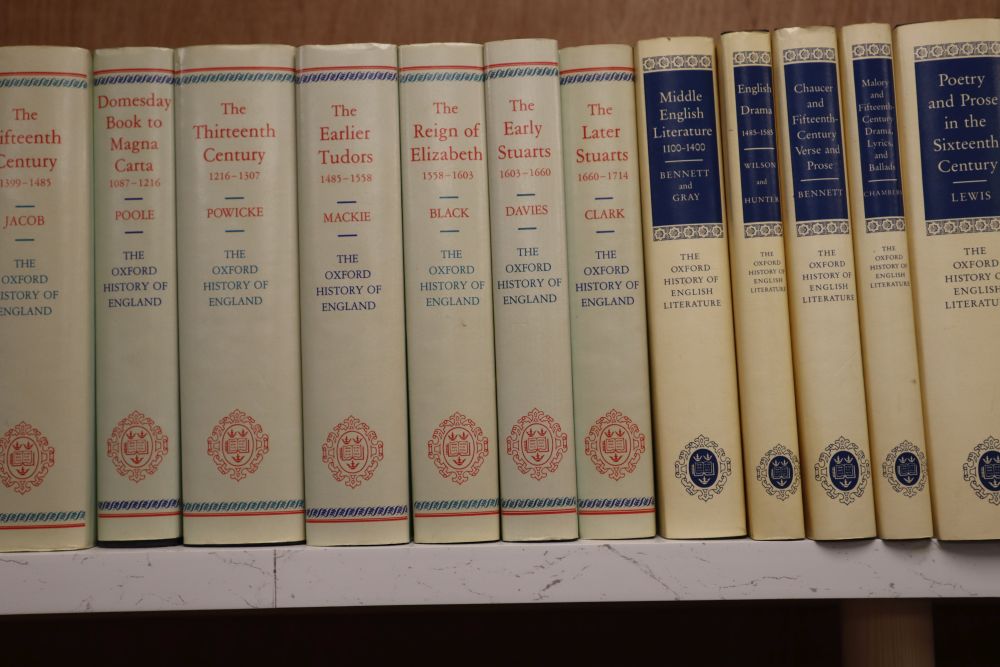 The Oxford History of England, 17 vols, 8vo, with djs and The Oxford History of English Literature, 15 vols, 8vo, with djs (32)